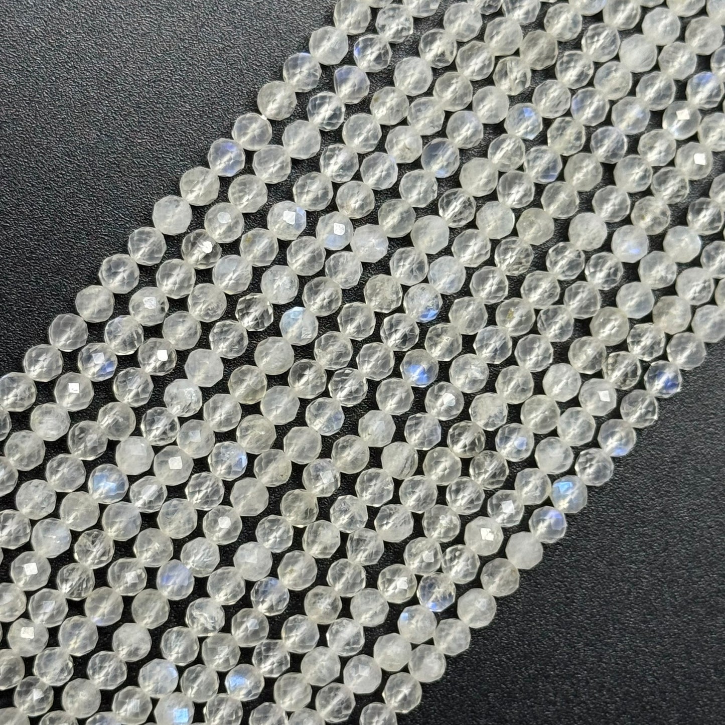 Rainbow Moonstone Faceted Round Beads