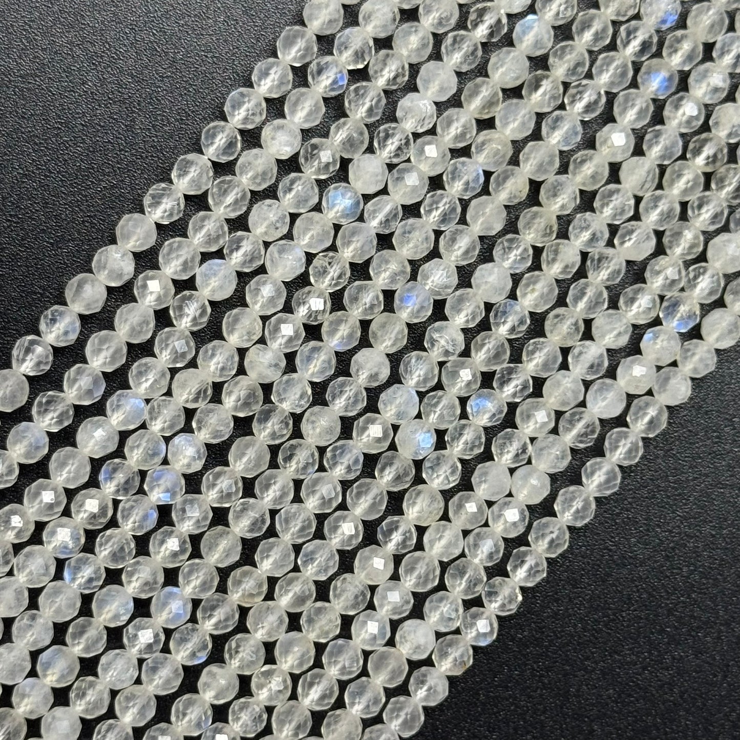 Rainbow Moonstone Faceted Round Beads