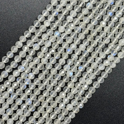Rainbow Moonstone Faceted Round Gemstone Beads
