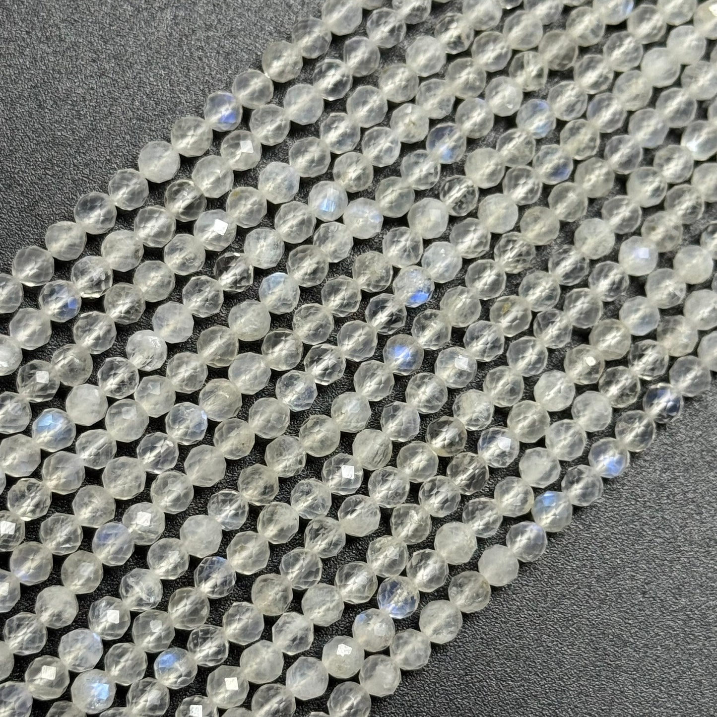 Rainbow Moonstone Faceted Round Beads