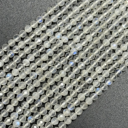 Rainbow Moonstone Faceted Round Gemstone Beads