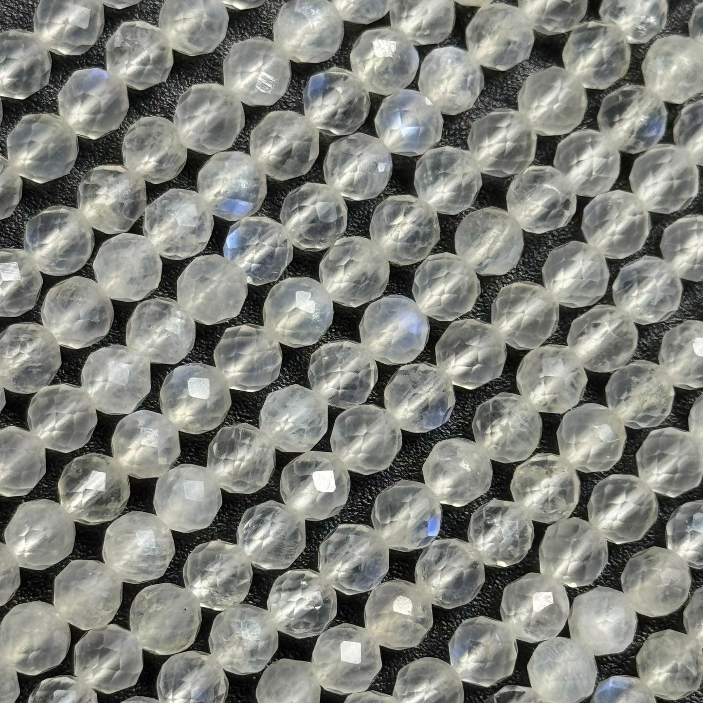 Rainbow Moonstone Faceted Round Beads