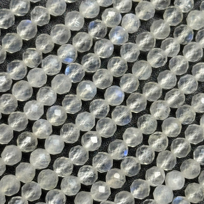 Rainbow Moonstone Faceted Round Gemstone Beads