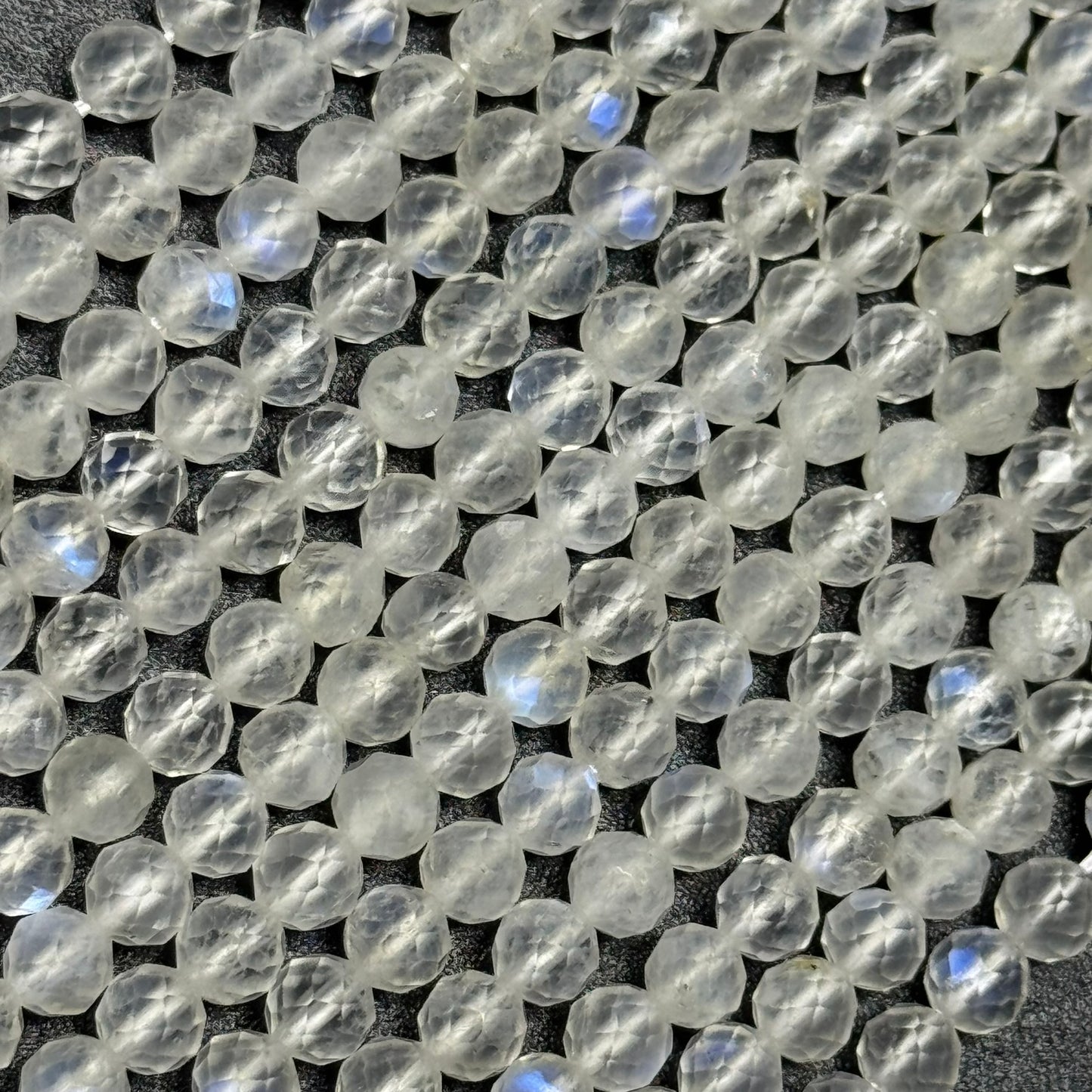 Rainbow Moonstone Faceted Round Beads