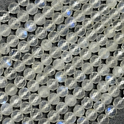 Rainbow Moonstone Faceted Round Gemstone Beads