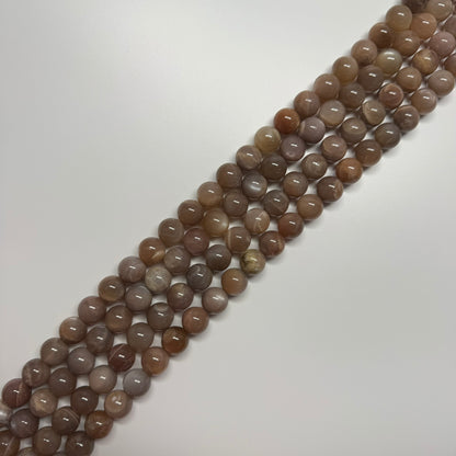 Sunstone & Moonstone Polished Round Gemstone Beads - (A Quality)