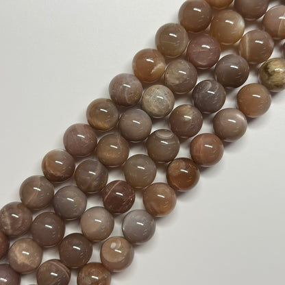 Sunstone & Moonstone Polished Round Gemstone Beads - (A Quality)