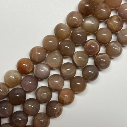 Sunstone & Moonstone Polished Round Gemstone Beads - (A Quality)