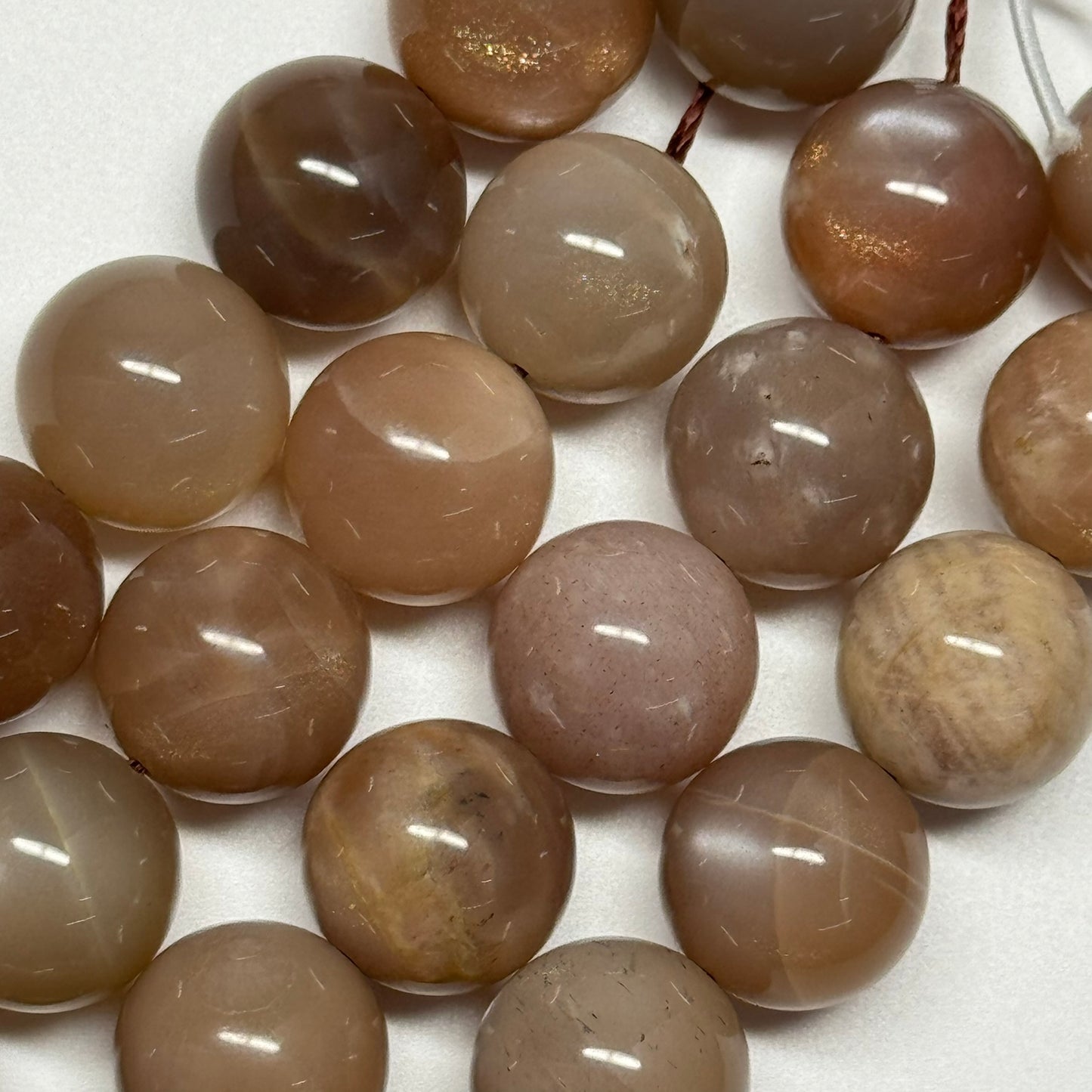 Sunstone & Moonstone Polished Round Beads - (A Quality)