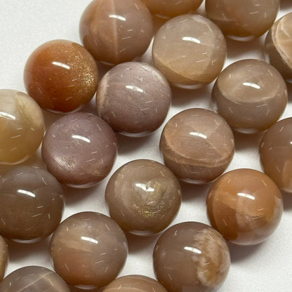 Sunstone & Moonstone Polished Round Gemstone Beads - (A Quality)