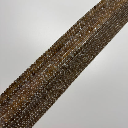 Sunstone & Moonstone Polished Round Gemstone Beads - (AAA Quality)