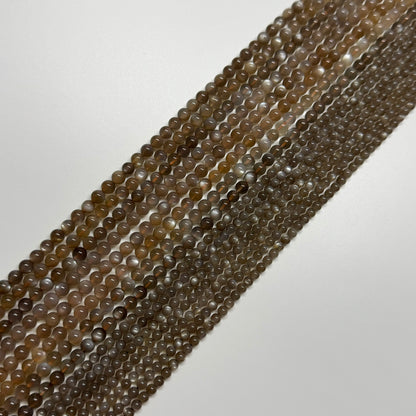 Sunstone & Moonstone Polished Round Gemstone Beads - (AAA Quality)