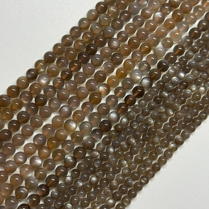 Sunstone & Moonstone Polished Round Gemstone Beads - (AAA Quality)