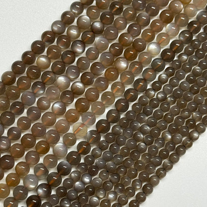 Sunstone & Moonstone Polished Round Gemstone Beads - (AAA Quality)