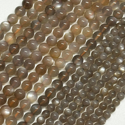 Sunstone & Moonstone Polished Round Gemstone Beads - (AAA Quality)