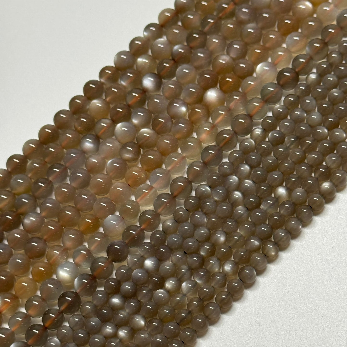 Sunstone & Moonstone Polished Round Beads - (AAA Quality)