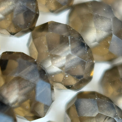 Faceted Smoky Quartz Beads - Rondelle Beads