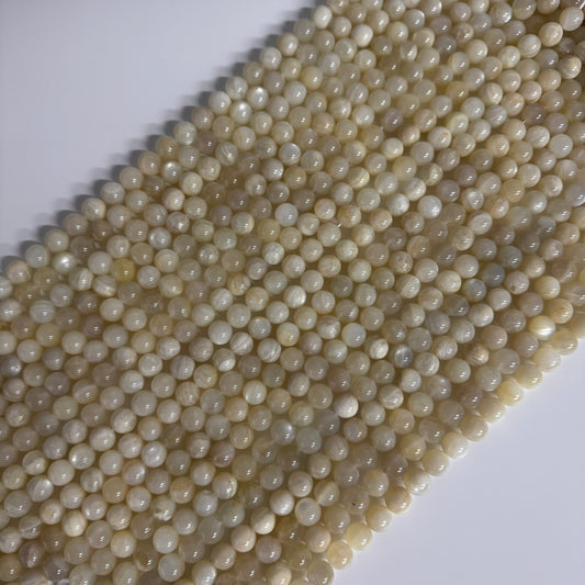 Moonstone White Chocolate Polished Round Beads - (A Quality)