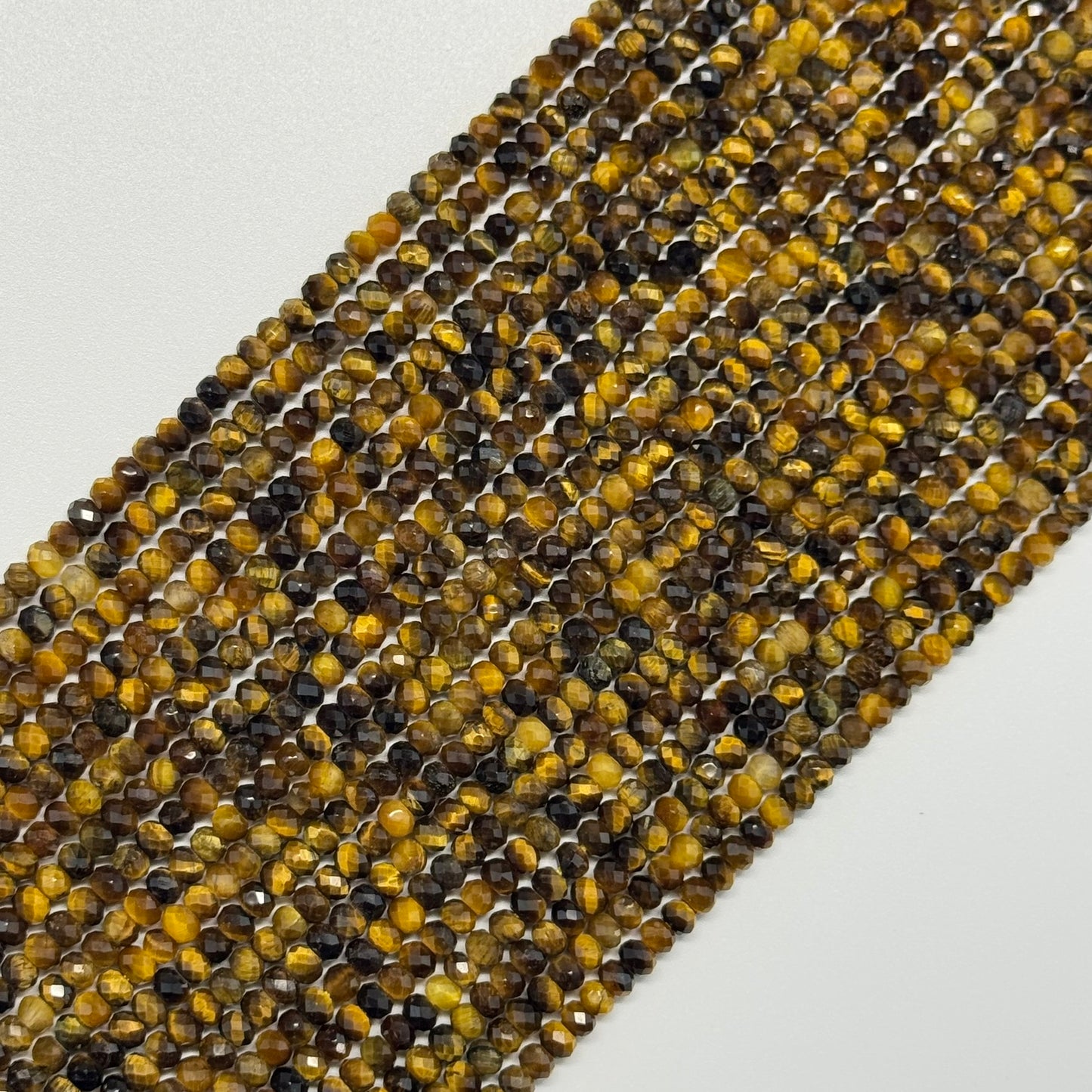 Tiger's Eye Faceted Rondelle Beads (AAA Quality)