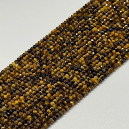Tiger's Eye Faceted Rondelle Gemstone Beads - (AAA Quality)