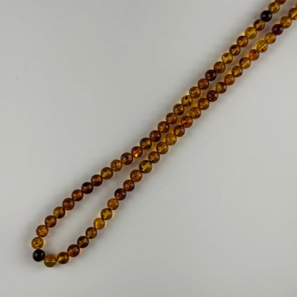 Amber Rosary Polished Round Gemstone Beads - (AAA Quality)