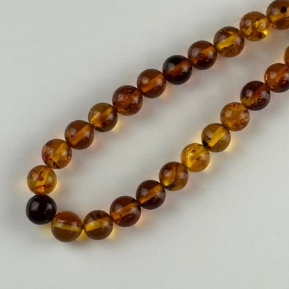 Amber Rosary Polished Round Gemstone Beads - (AAA Quality)