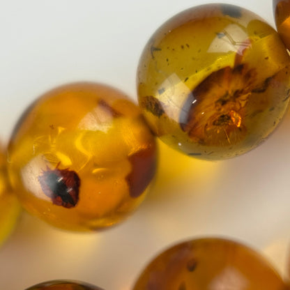 Amber Rosary Polished Round Gemstone Beads - (AAA Quality)