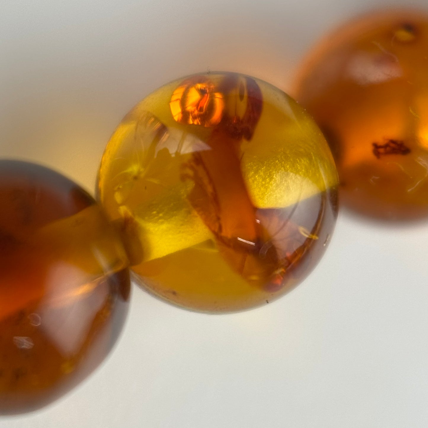 Amber Rosary Polished Round Beads (AAA Quality)
