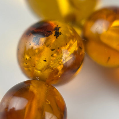 Amber Rosary Polished Round Gemstone Beads - (AAA Quality)
