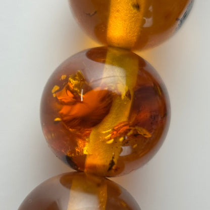 Amber Rosary Polished Round Gemstone Beads - (AAA Quality)