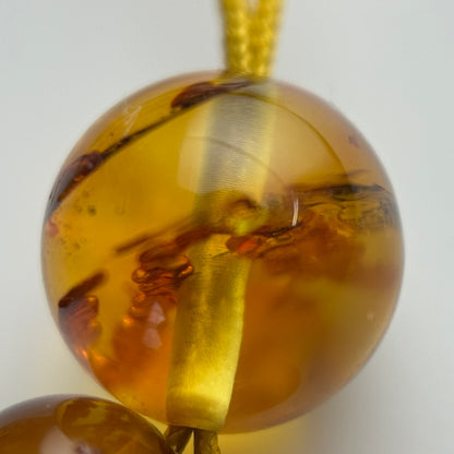 Amber Rosary Polished Round Gemstone Beads - (AAA Quality)
