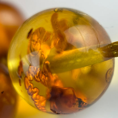 Amber Rosary Polished Round Gemstone Beads - (AAA Quality)