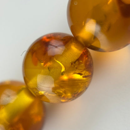 Amber Rosary Polished Round Gemstone Beads - (AAA Quality)