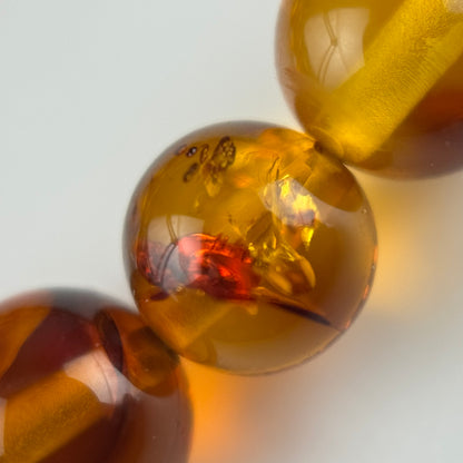 Amber Rosary Polished Round Gemstone Beads - (AAA Quality)