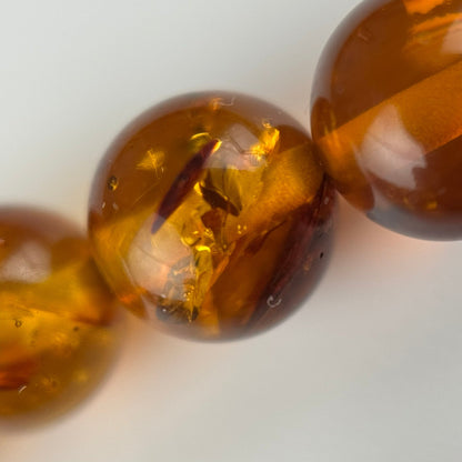 Amber Rosary Polished Round Gemstone Beads - (AAA Quality)