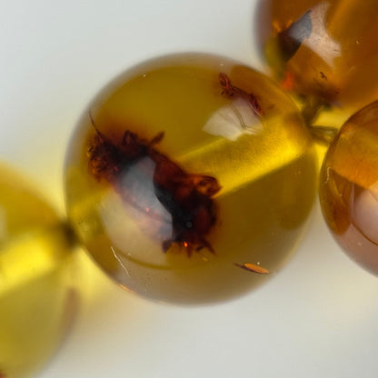 Amber Rosary Polished Round Gemstone Beads - (AAA Quality)