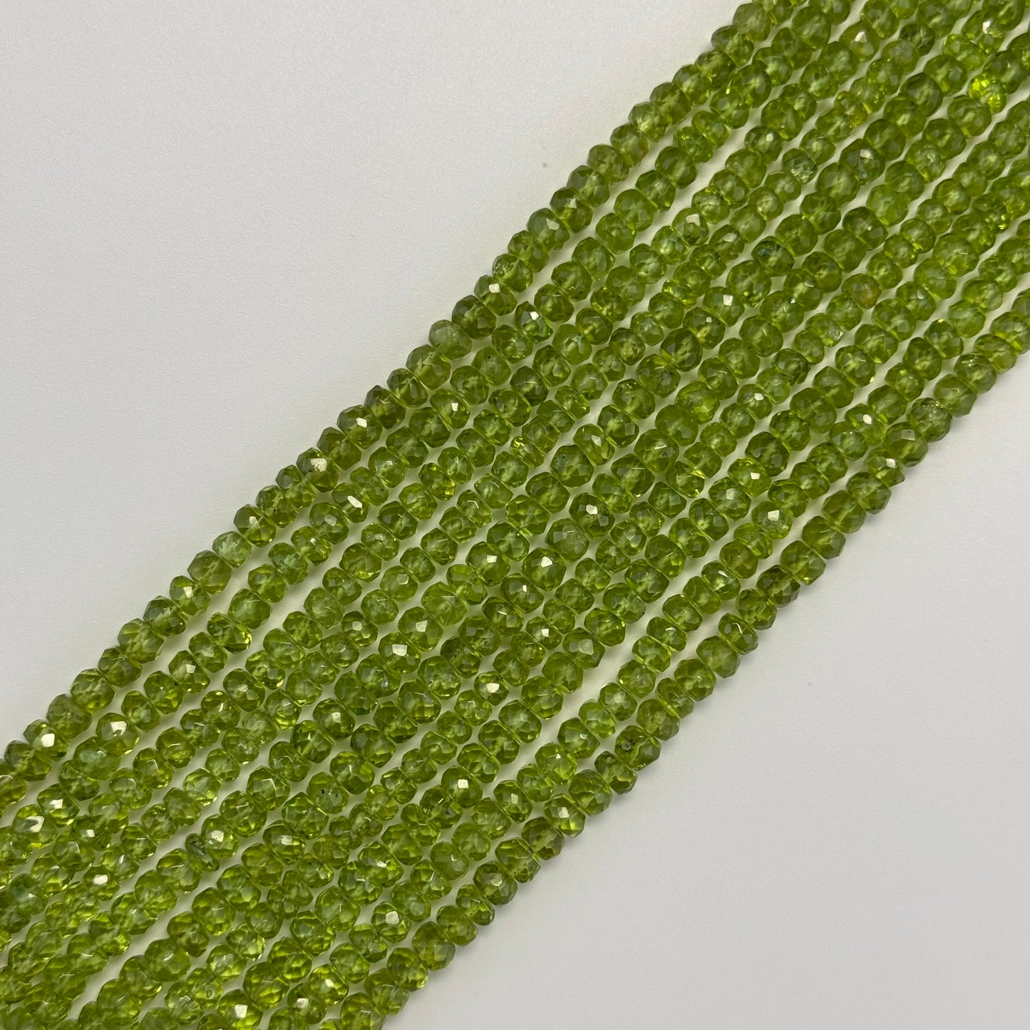 Peridot Faceted Rondelle Beads