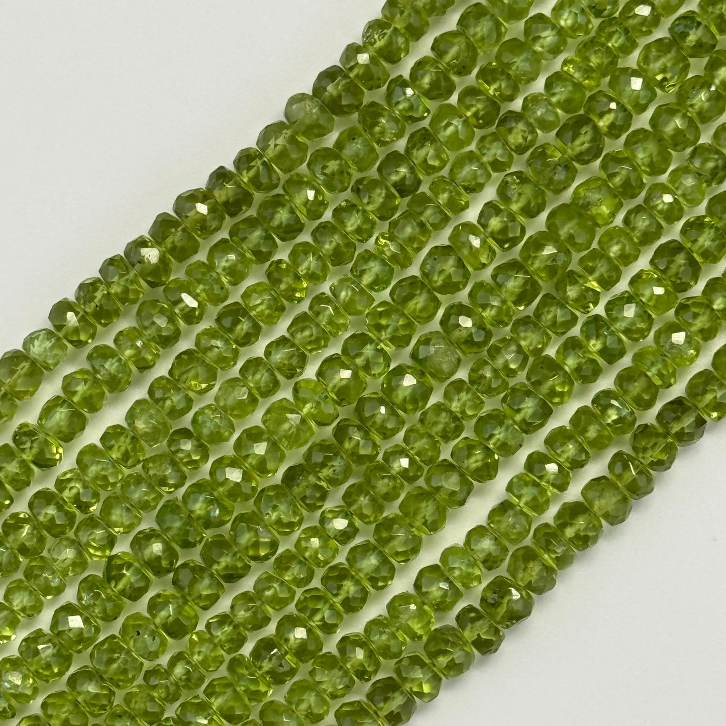 Peridot Faceted Rondelle Beads