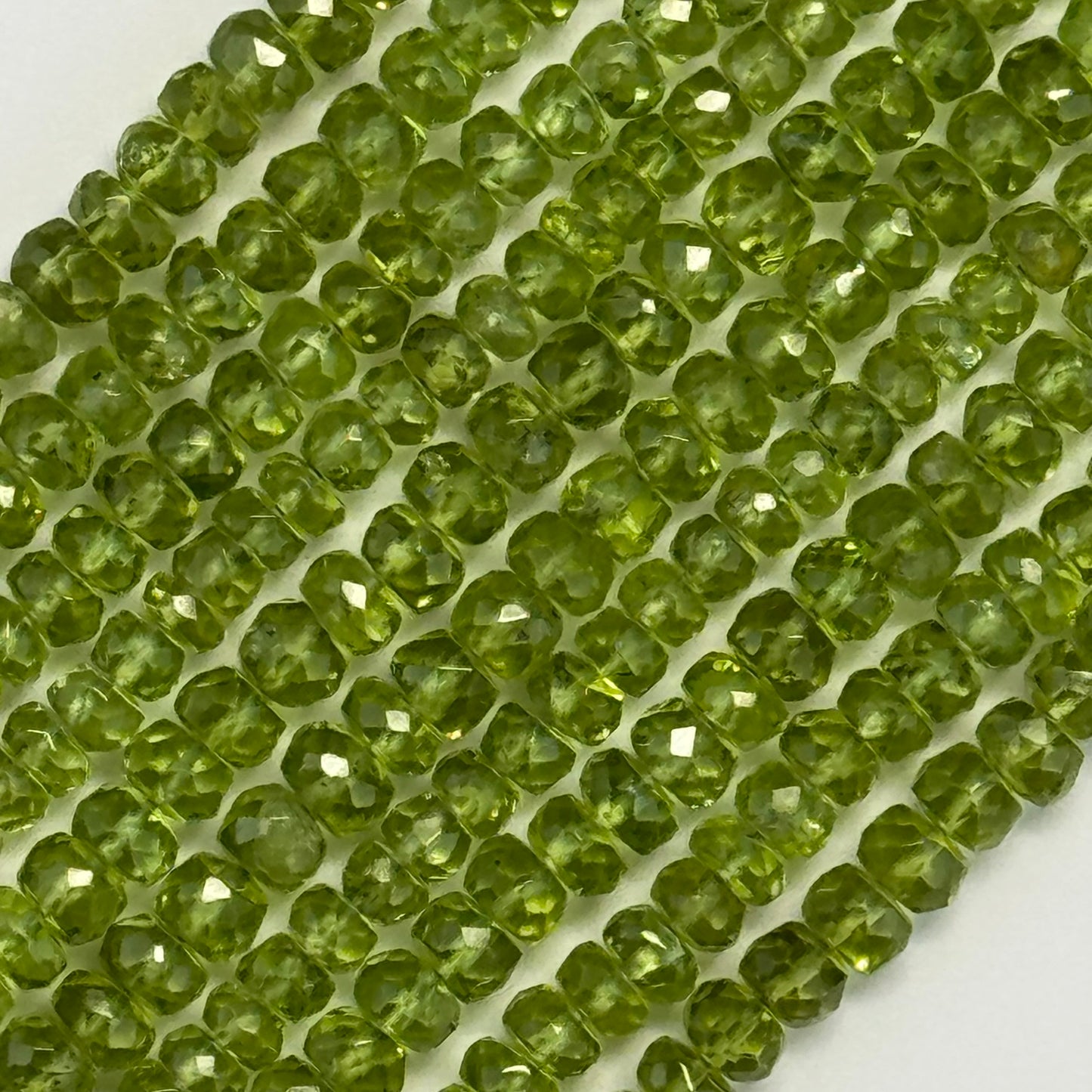 Peridot Faceted Rondelle Beads