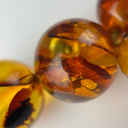 Amber Rosary Polished Round Gemstone Beads - (AAA Quality)