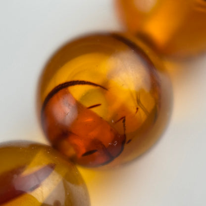 Amber Rosary Polished Round Gemstone Beads - (AAA Quality)