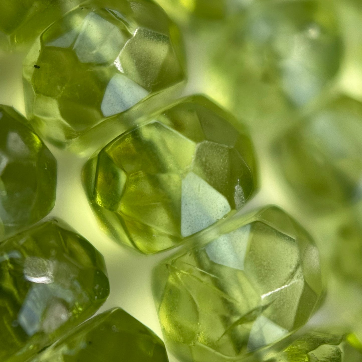 Peridot Faceted Rondelle Beads