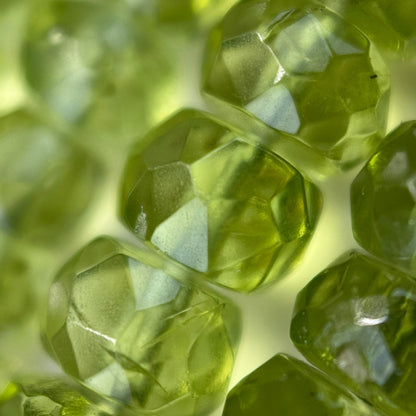 Peridot Faceted Rondelle Beads