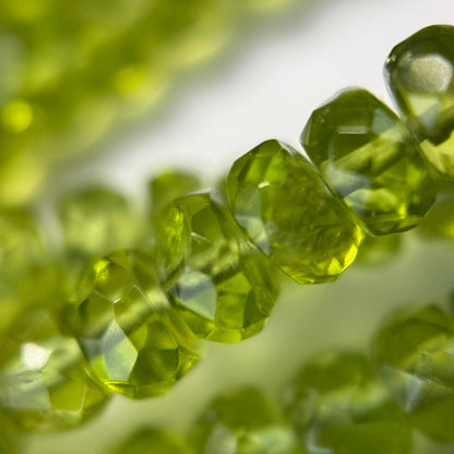 Peridot Faceted Rondelle Beads