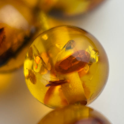 Amber Rosary Polished Round Gemstone Beads - (AAA Quality)