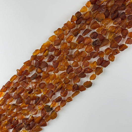 Amber Raw Cognac Gemstone Beads - (A Quality)