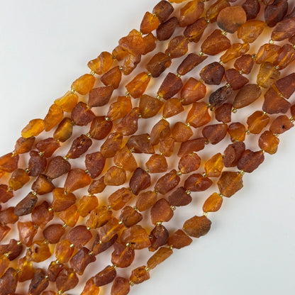 Amber Raw Cognac Gemstone Beads - (A Quality)
