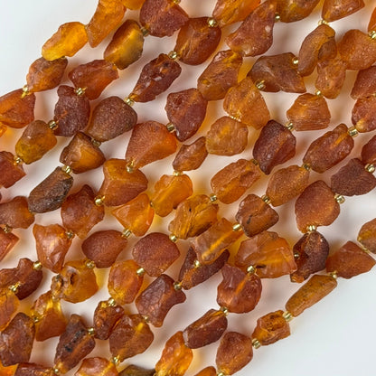 Amber Raw Cognac Gemstone Beads - (A Quality)