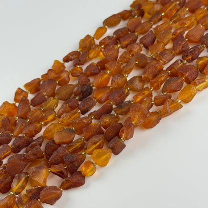 Amber Raw Cognac Gemstone Beads - (A Quality)