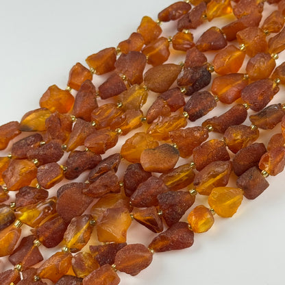 Amber Raw Cognac Gemstone Beads - (A Quality)